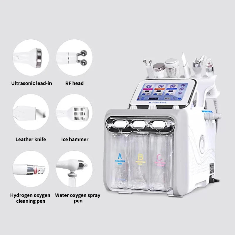 Best Selling  Hydra 6 In1 H202 Beauty Machine with Dual Powerful Pumps Facial Machine Smart Skin