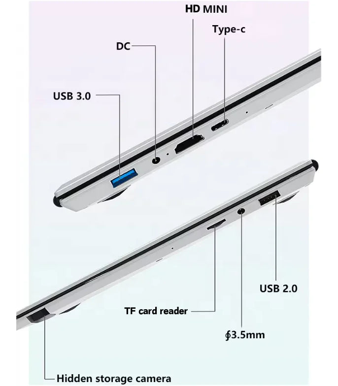 Brand New Laptops Computer 15.6inch Touch Double Screen DDR4 CPU N150 RAM 16GB SSD 256GB Cheap Laptop Notebook