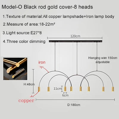 2021 New Restaurant Chandelier Light Luxury Nordic Dining Living Room Table Bar Minimalist Chandelier Simple Modern Light