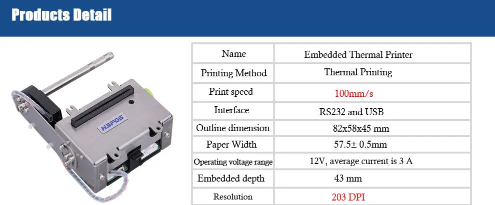 2 Inch Thermal Kiosk Printer With Auto Cutter Support Paper Near End Sensor Function And  Real TIme Monitoring HS-K24