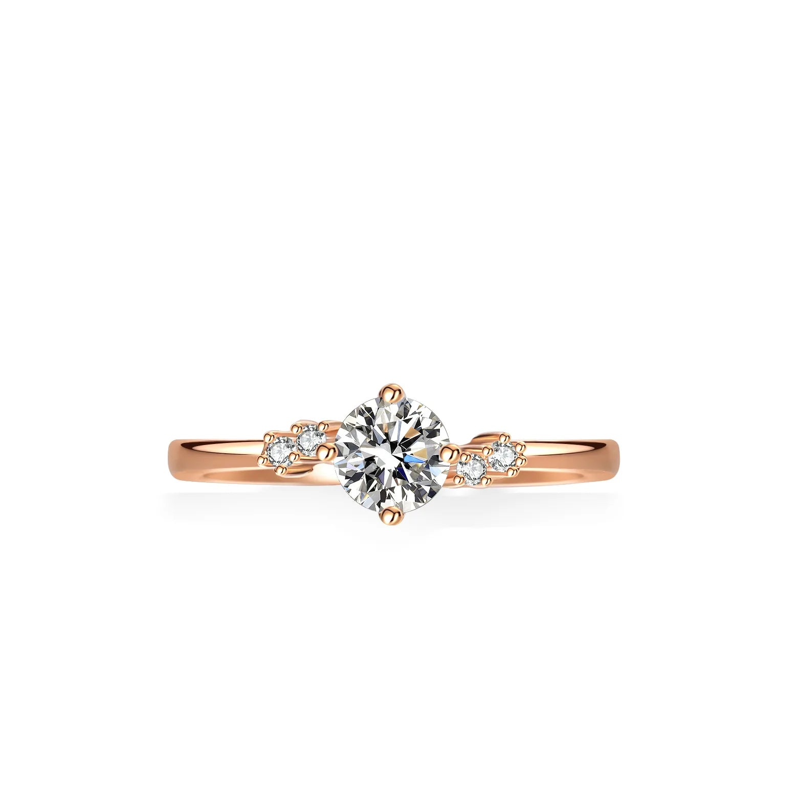Wholesale Fine Rings, Made of S925 Sterling Silver, Round Brilliant Cut 0.5-carat VVS Moissanite, Suitable As Wedding Gifts.