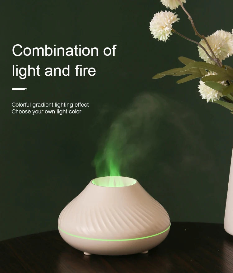 Aroma  Essential Oils Diffuser Air Essential Oil Ultrasonic USB Humidifier Sale Fire Flame Humidifier