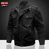 ANSZKTN Men Spring Fall Plus Large Size  Men's Stand Collar Cotton Jacket Casual Jacket Multiple Pockets Cargo Jacket