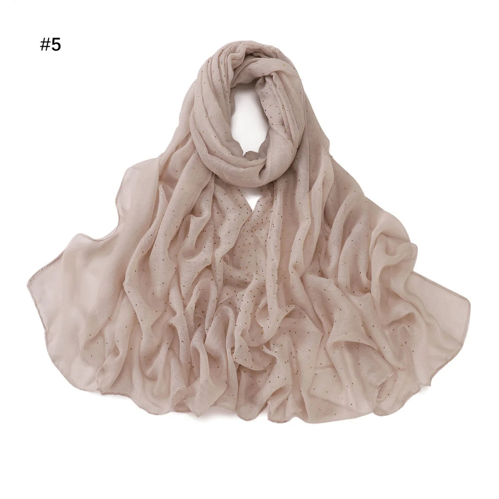 Zifeng OME Travel Photo Art Pure Color Full Star Hot Diamond Cotton Linen Monochrome Cape Scarves & Shawls