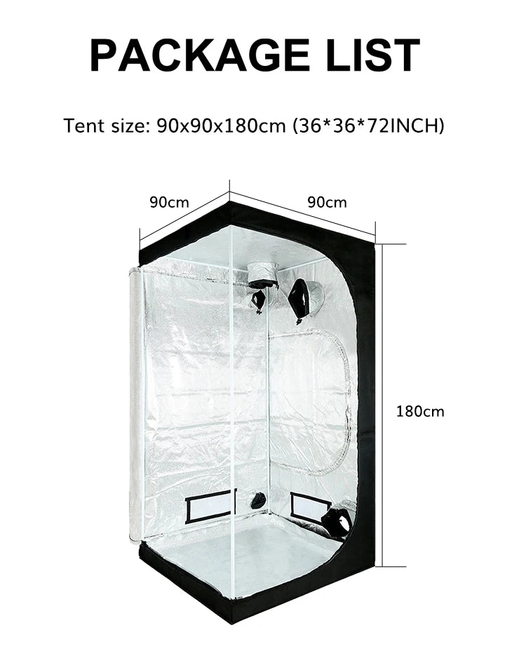 US Stock 600D Oxford for 3x3 Grow Tent with Tool Bag and Observation Window for Modern Indoor Garden Eco-Friendly