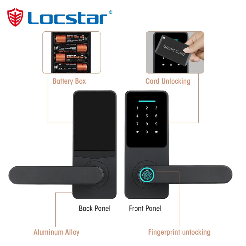 Locstar TTlock Ble Home Smart Wifi Cerradura Serrure Inteligente Digital Card Finger Print Electronic Smart Rfid Door Lock