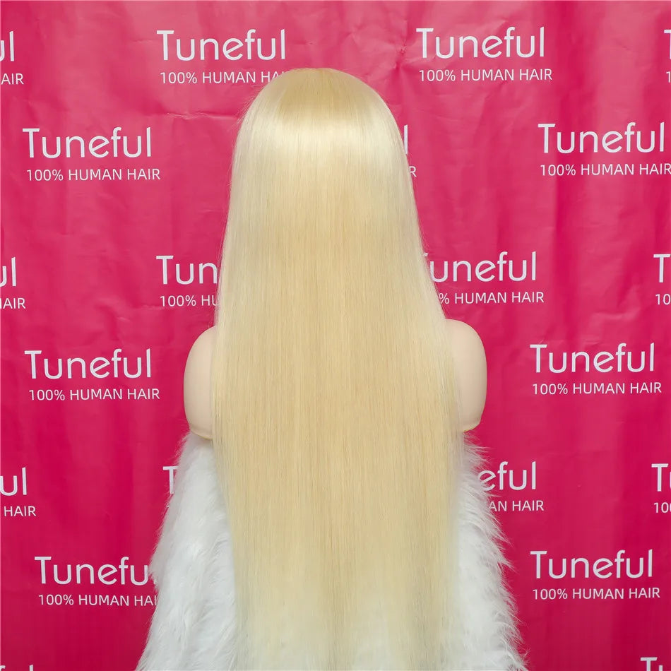 13x6 HD Transparent 613 Blonde Lace Frontal Human Hair Wigs Brazilian Straight Lace Front Human Hair Wigs Can Be Dyed Any Color
