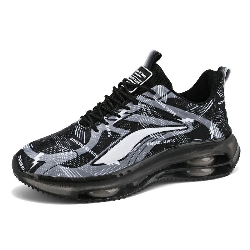 Men's Air Cushion Running Shoes Breathable Gradient Mesh Athletic Sneakers Non-slip Shock-absorbing Sports Footwear