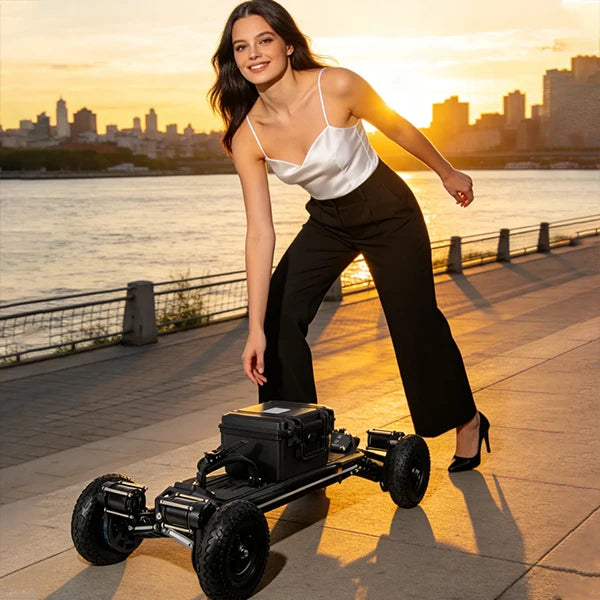JENOVA 9Inch Road Pneumatic Tires 1210mm 10 Layer Wood Composite Deck 6 Hours Quick Charging Portable Skateboard Electric