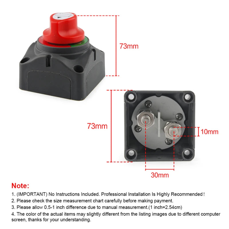 12V/24V Marine 200A/300A Main Power Switch High Current Power Off Protection Switch Yacht RV Battery Isolation Switch