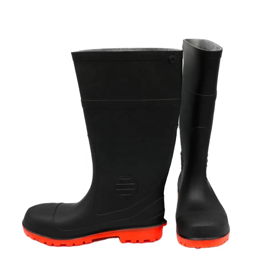 Waterproof Safety Gum Boots Anti-slip Anti-puncture Construction Work Boot Steel Toe Industrial Safety Shoes Rain Boots for Men