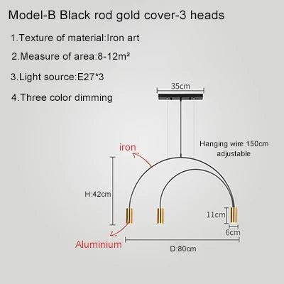 2021 New Restaurant Chandelier Light Luxury Nordic Dining Living Room Table Bar Minimalist Chandelier Simple Modern Light