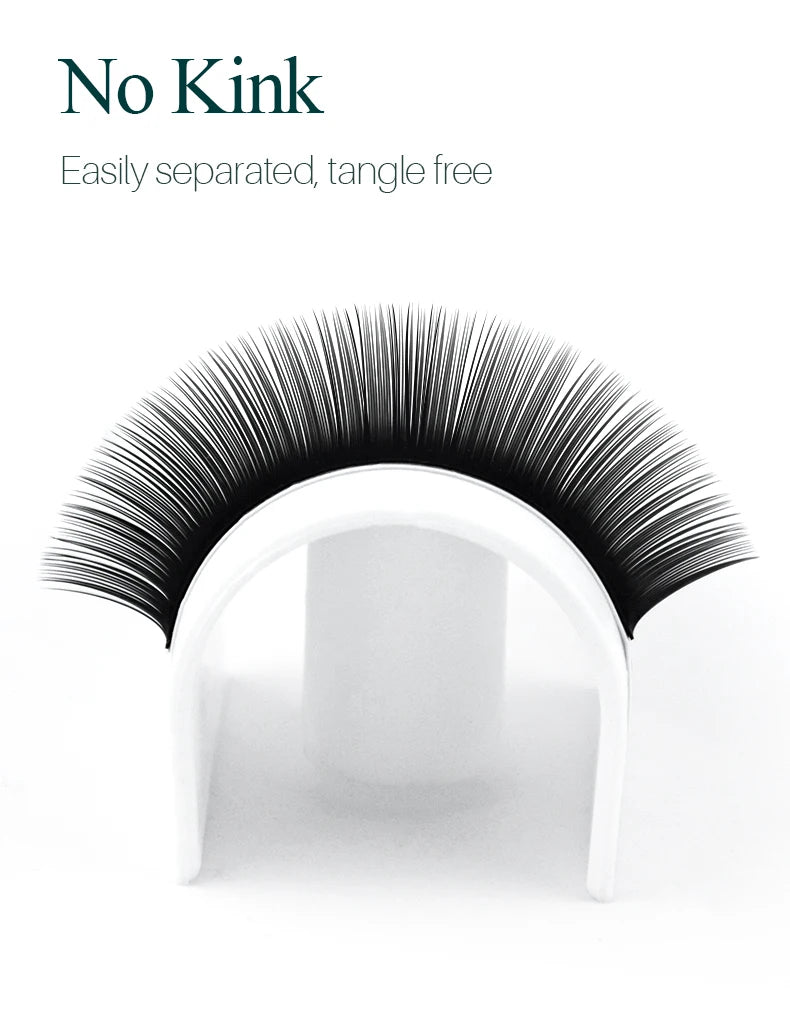 H&L SINCE 1990 20 Row Faux Lash Synthetic Mink Individual Eyelash Extension Dark Black Matte Soft Natural