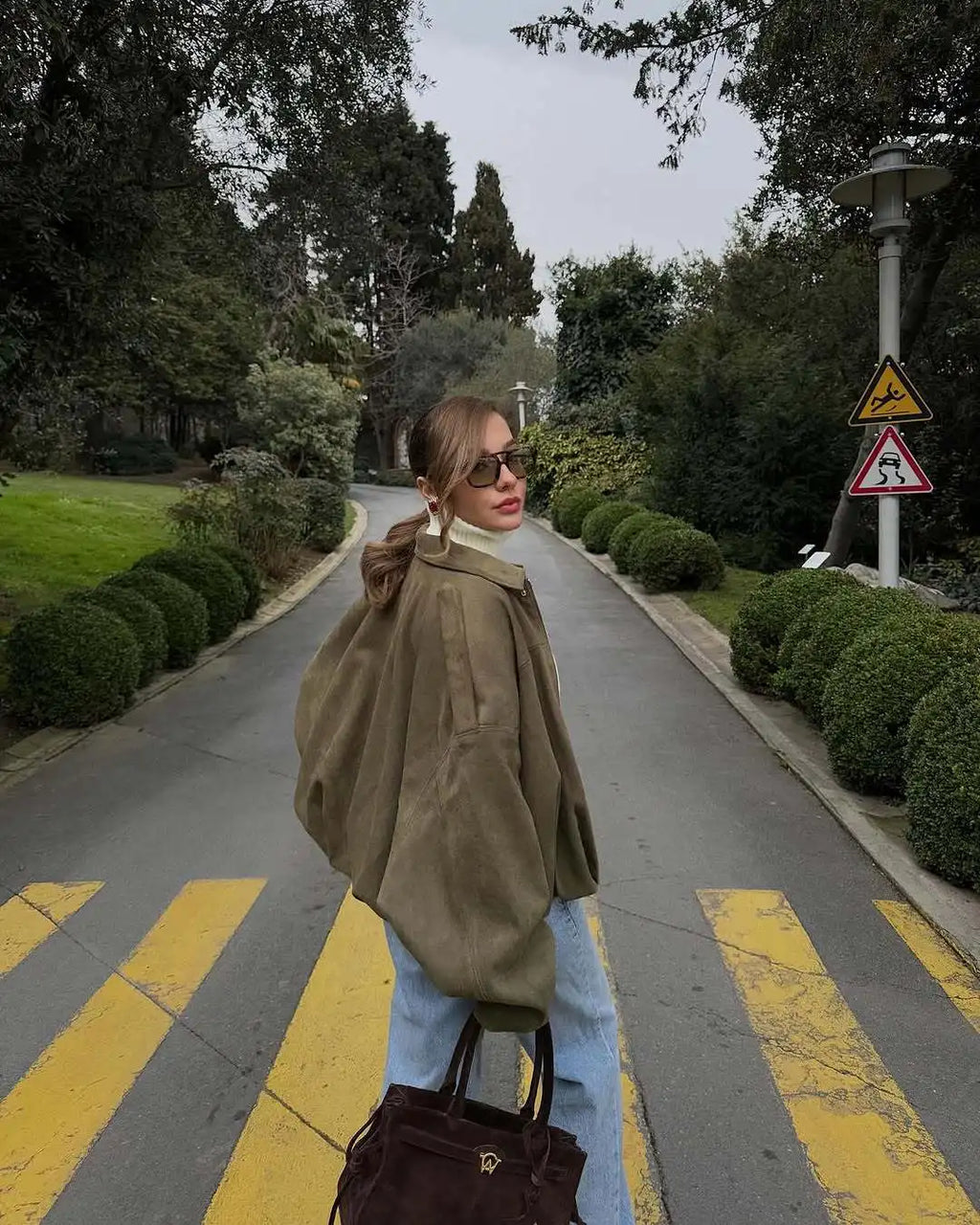 2026 Spring New Style French Retro Zippered Collar Loose-Fitting Leather Velvet Loose-Fitting Short Coat Women Jacket for Women