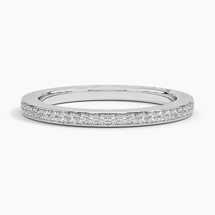 Luxurious 925 Silver Prong Setting Moissanite Wedding Eternity Ring Superior Shine Refined Craftsmanship Classic Sophisticated