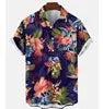 Full Printing Hawaiian Blouse Sublimation Summer Wear Casual Digital Print Button up Short Sleeve Men's Beach Hawaiian Shirts