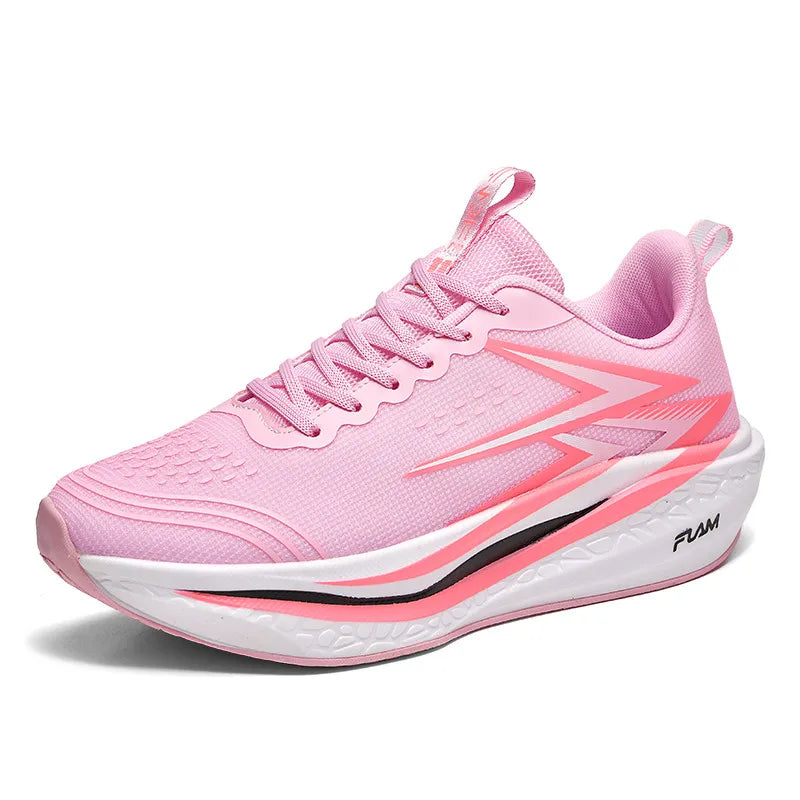 Candy Colors Breathable Mesh Men Athletic Shoes with Advanced Cushioning Carbon Plate Insole Lightweight Sports Running Sneakers