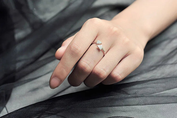 925 Sterling Silver Rings for Women Geometric Open Ring Hypoallergenic Sterling Silver Jewelry Gifts for Girls