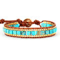 Fashion Imperial Stone Hand-woven Leather Bracelet for Men and Women  AdjustableStylish Natural Gemstone Boho Chic Jewelry