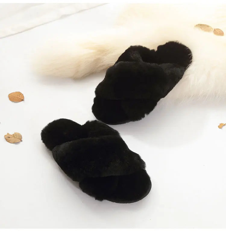 Women Indoor Slippers Real Wool 2023 Natural Sheepskin Home Slipper Winter Fur Slippers Wool Flip Flops Slipper Lady Home Shoes