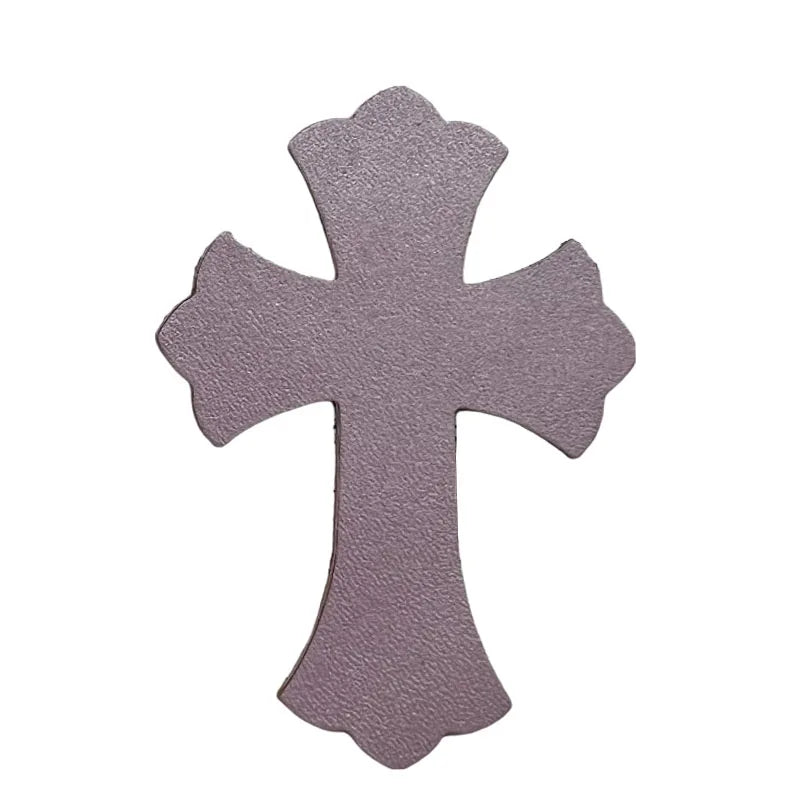 4.5*6.5cm Sheepskin Leather Patch With Cross Shaped Leather Label Genuine Leather DIY With Multiple Colors-106-182