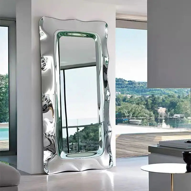 200X105X8CM Modern Light Luxury Metal Stainless Steel Mirror Wall Decoration Personality