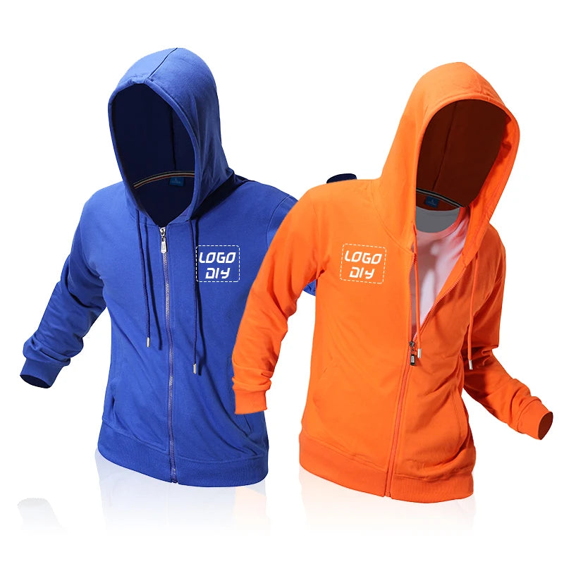 Comfortable Fabric Cotton Men's Hoodies Zipper up Hooded Sweatshirts Support Custom Printed logo Sweater