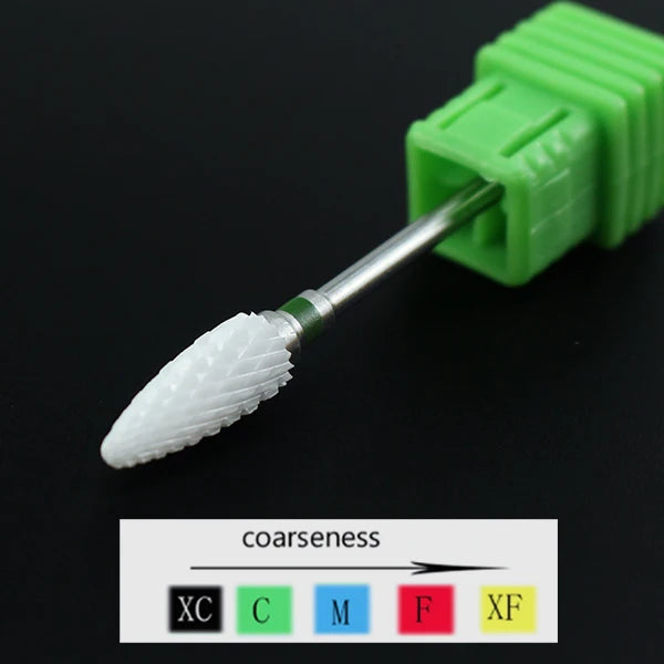 Ceramic Nail Drill Bit Milling Cutter for Electric Manicure Drill Bits Flame Corn Files for Pedicure Machine Polish Accessory