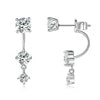 New Arrivals Gift New 3-stone Ear Rings 925 Sterling Silver 5mm 4.5mm 3mm D Color Moissanite Feature Shape Earrings for Women