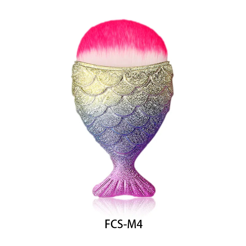 7 Types Fishtail Cosmetic Brush Soft Not Easy Fall Off Fishtail Shape Nail Brush Professional Cleaning Dust Powder For Nail Care