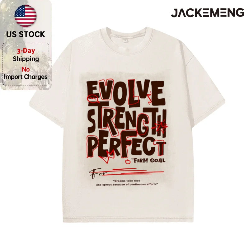 Oversized Washed Retro Inspirational Streetwear Print Tshirt USA Stock Wholesale Y2K Casual Tee