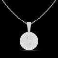 Women's Silver Minimalist Luxury Diamond Medallion Pendant Sparkling Gold Plated Modern Elegant Engagement Anniversary Wedding