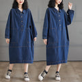 Boutique Wholesale 2026 Autumn New Fashionable Loose and Slimming Mid to Long Denim Women's Dress