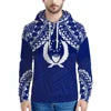Men's Hoodies Custom Blue Polynesian Pohnpei Tribal Designer Sweater Boy Casual Oversized Hoodies Sweater