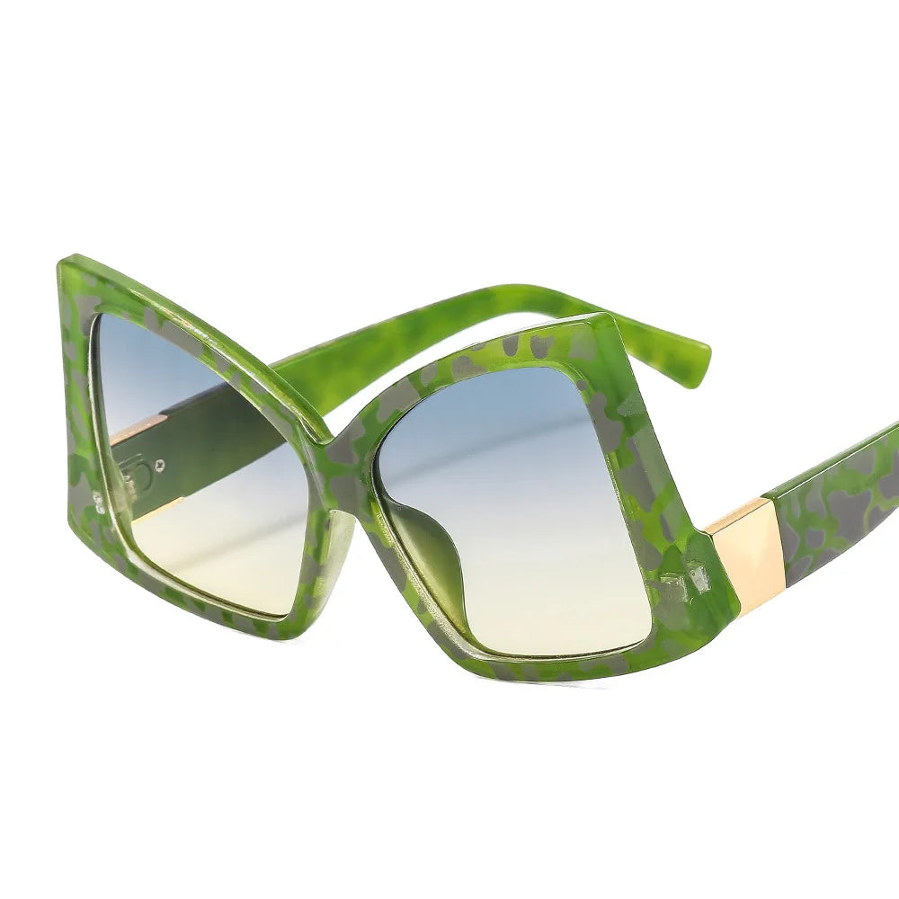 Cat Eye Sunglasses Big Frame Irregular Unusual Sunglasses Two Color Eyeglasses Frames Custom Nose Pad Eyeglasses
