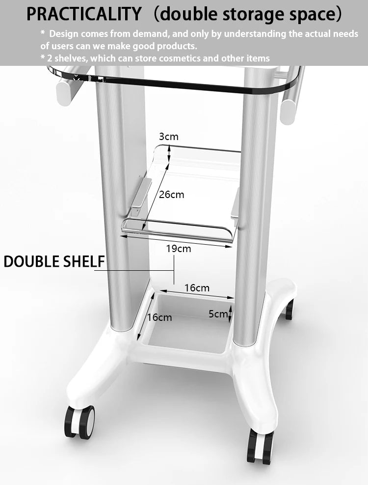 Factory Hot Sale Modern 50x40x20 Beauty Instrument Rolling Movable Trolley Stand