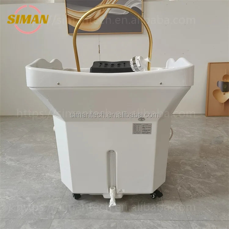 Siman 60L Water Tank for Spa Barber Shop Portable Adjustable Height Washing Hair Bowl Shampoo Basin Sink Popular Salon Furniture