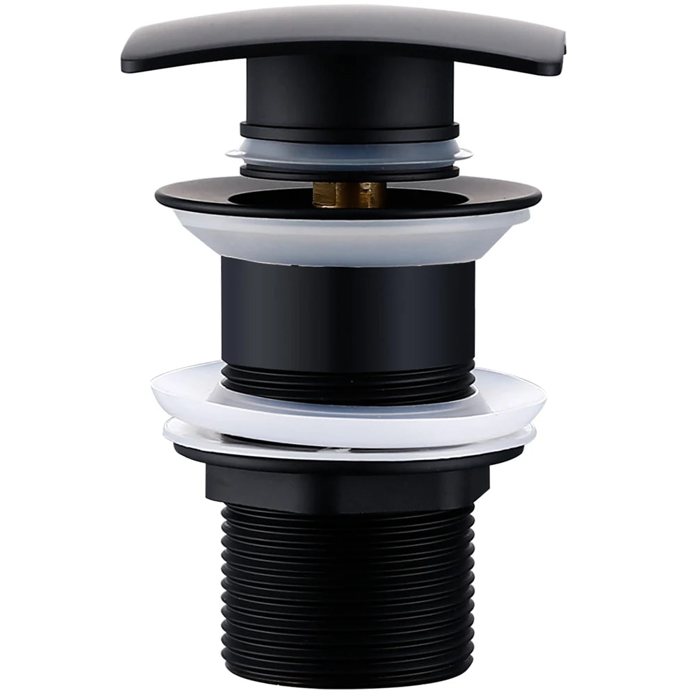 Gold Black Brass White Gunmetal Corrosion Resistant Easy To Installl Pop Up Button Square Hole Bathroom Basin Sink Drainer