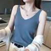 New Women Summer Knit Vest Sexy Girl Solid Color Tank Knitted Tops Casual Straps Knitwear T-shirt Simple Base Casual Vest