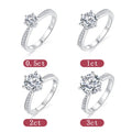 Love Lingers 6 Prongs Gemstone Center Stone S925  Silver Statement Moissanite Diamond Rings Women  With Cz Side Stone