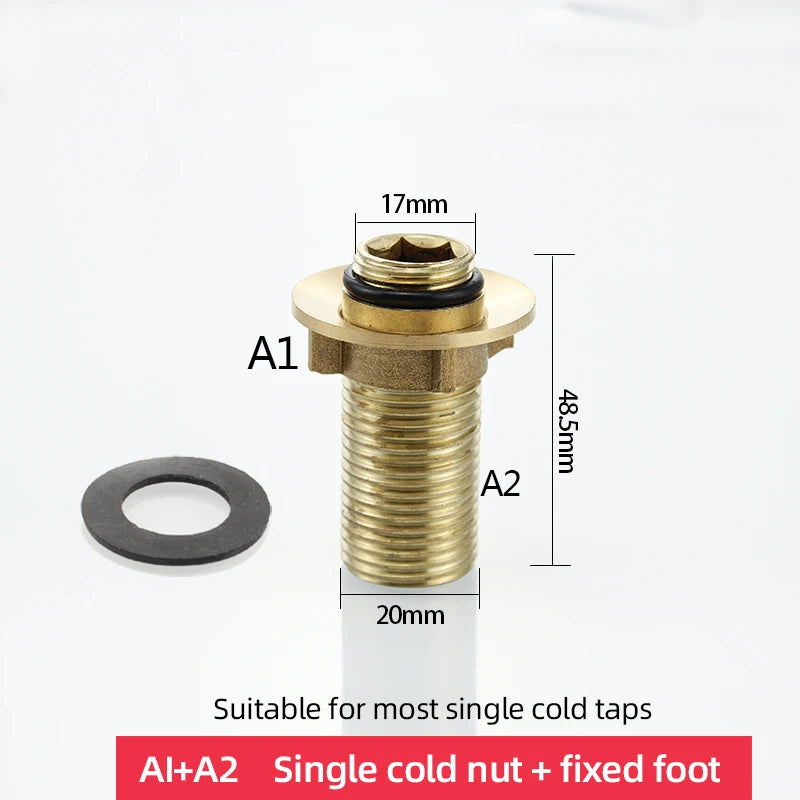 Copper kitchen sink hot and cold faucet accessories base fixed foot screw nut 30 plus filament