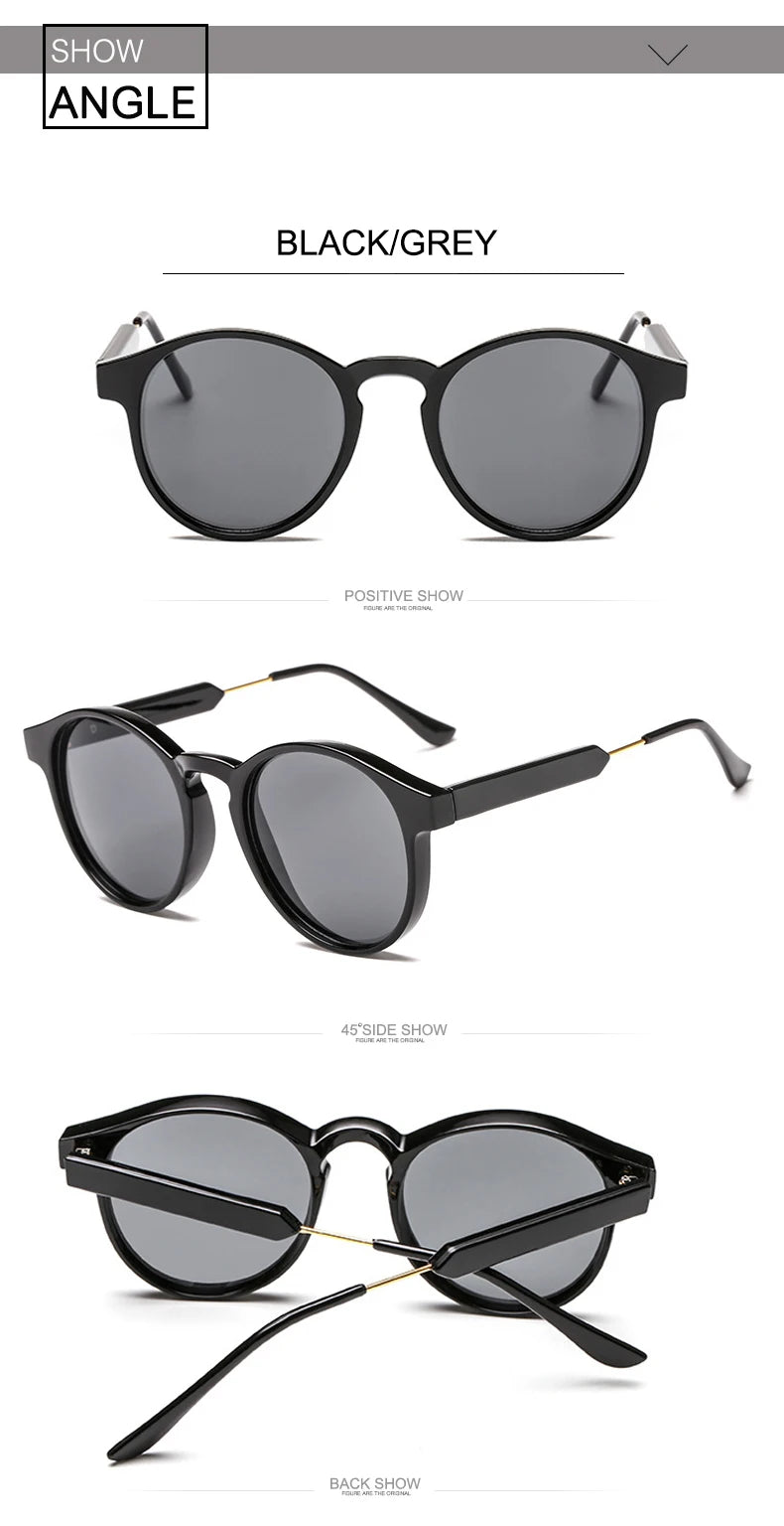 Retro Round Sunglasses Women Men Brand Design Transparent Female Sun Glasses Men Oculos De Sol Feminino Lunette Soleil UV400