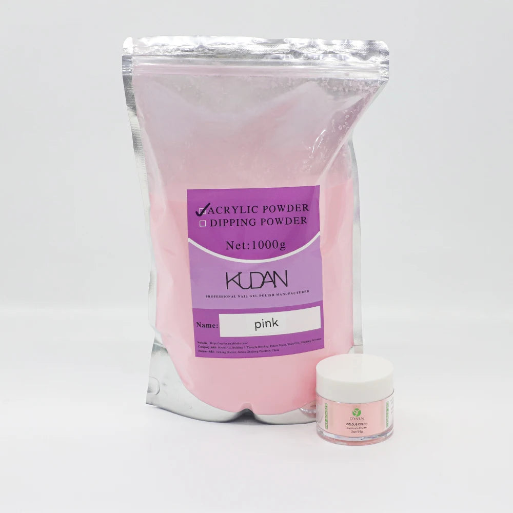 Gel Nail Polish Manufacturer 1KG Nude pink White Nail Acrylic Powder Professional Nail Extension Generator Acrylic Powder