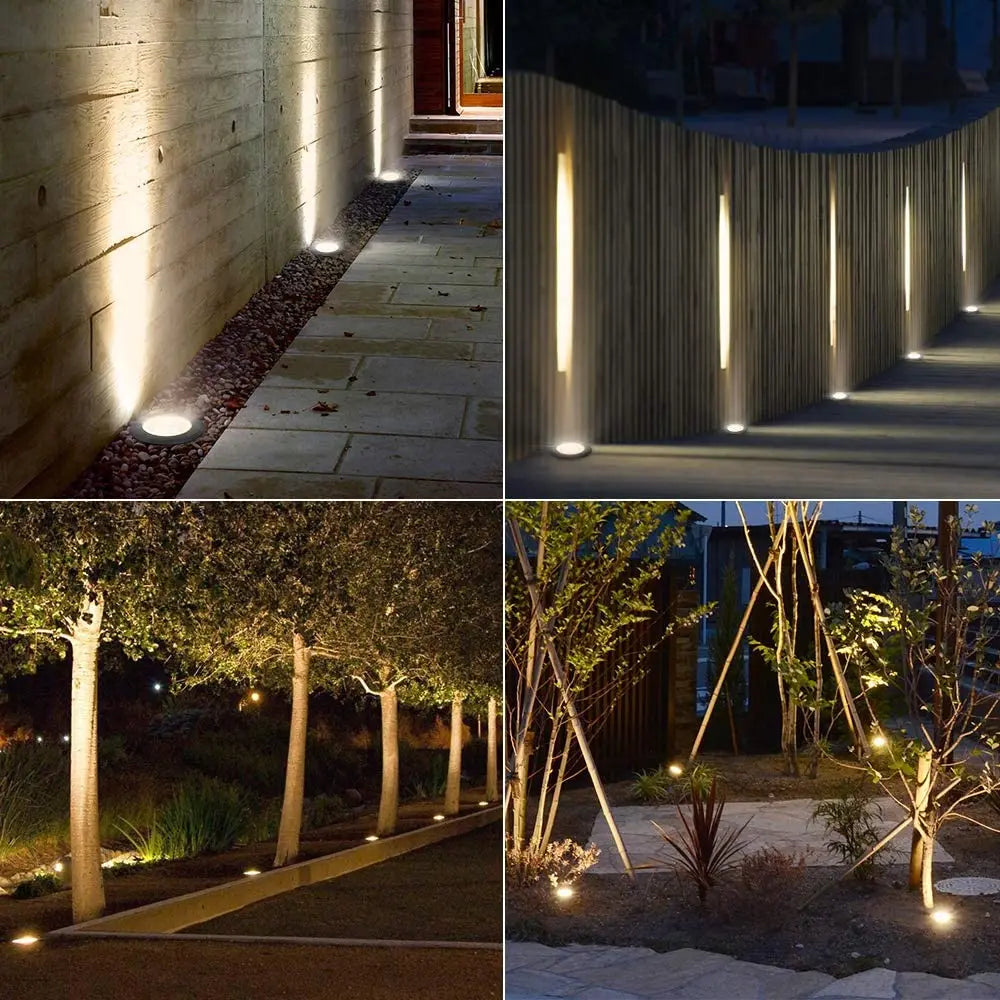QACA LED Inground Lamps,5/10/15/30W Outdoor Landscape Lighting,Waterproof Aluminum Garden Yard Spotlight  AC/DC12V RGB/WW/CW