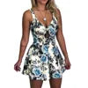 Summer Womens Straps Chest Bow Tie Printed Loose Romper Dress Jumpsuit Shorts Sleeveless Slim Beauty Beach Dress