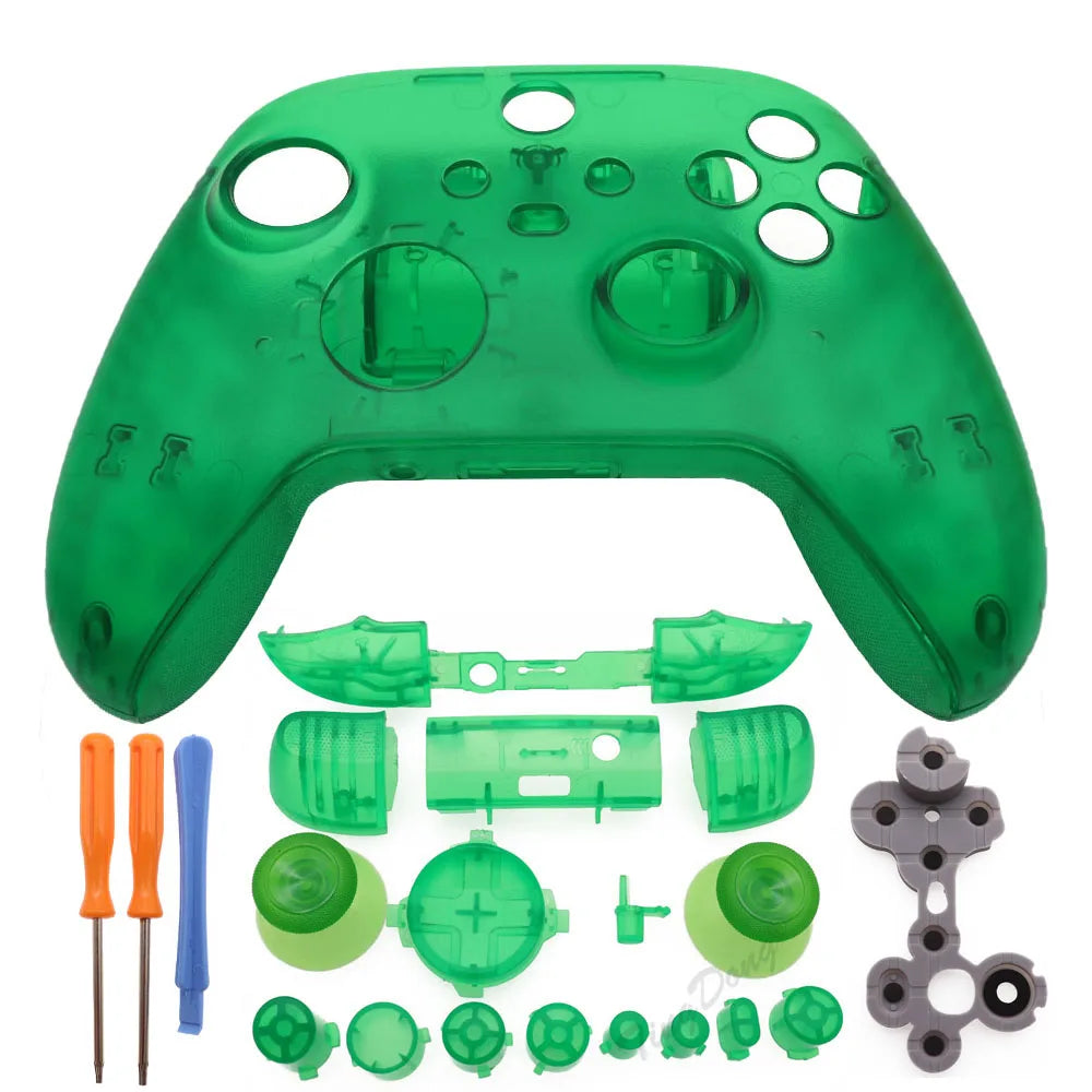 For Xbox Series X S Controller Protective Cover Shell Front After the shell Case and Full set Buttons &Tools & Conductive Rubber