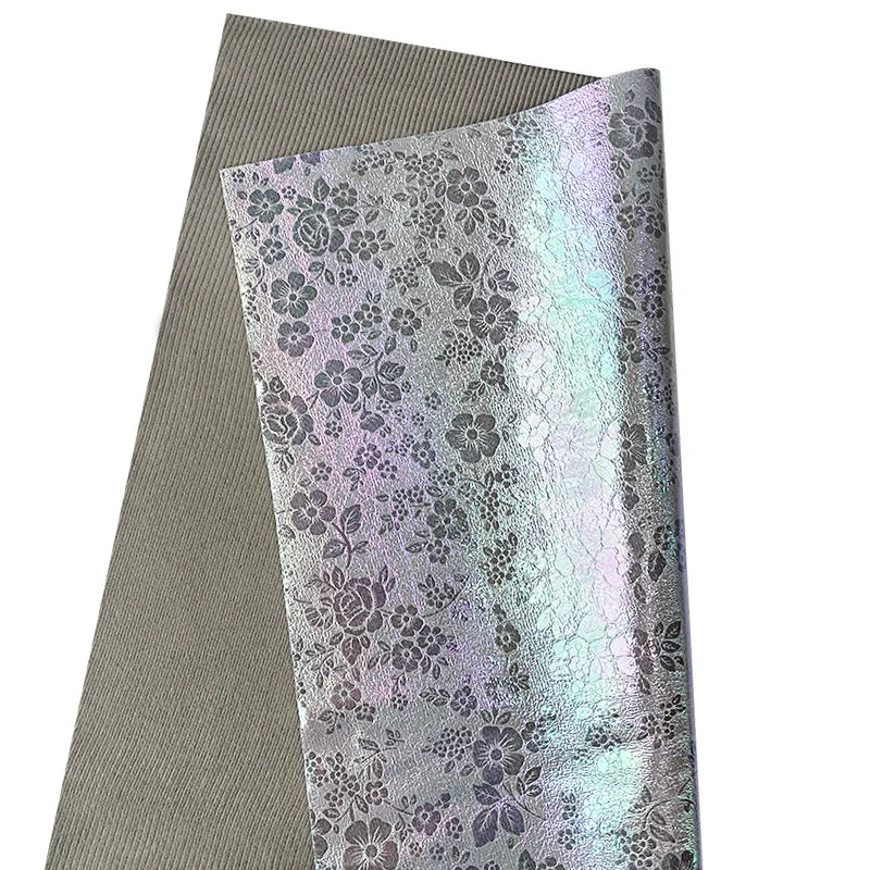0.6mm Magic PU Leather Flower Printing Faux Leather Waterproof Smooth Material for Bag Sofa Decorations