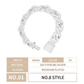Premium Quality 925 Sterling Silver Hip Hop Style Fashion Jewelry Full Iced Out Moissanite Diamond Cuban Link Chain Bracelet