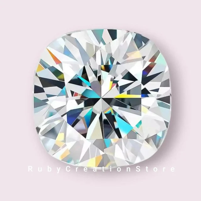 Ahid Arts High Quality White Cushion Cut Moissanite Loose Stone VVS1 Clarity D Color 0.35CT 4MM Excellent Cut Certified High