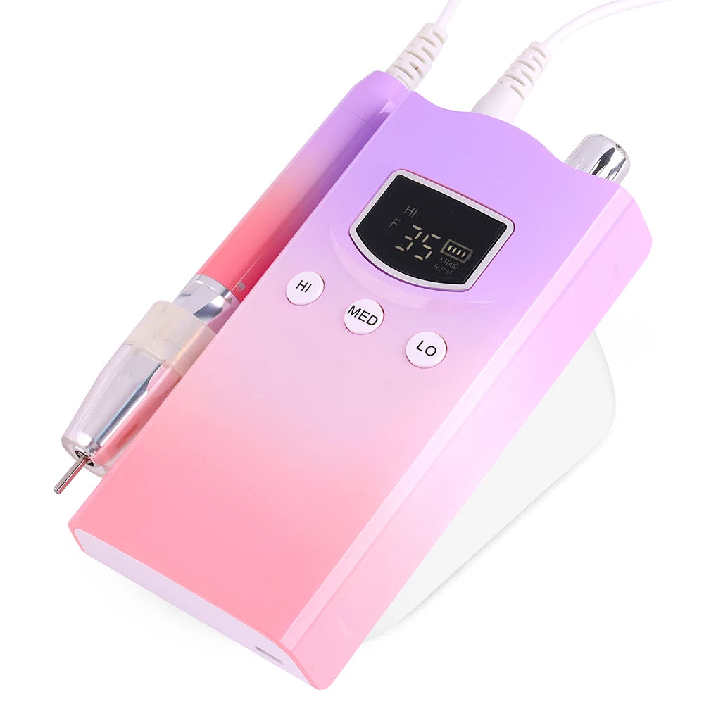 2025 Professional Wireless Brushless Gel Nail Drills 85w Efile Portable Cordless 35000RPM Electric Nail Drill Machine